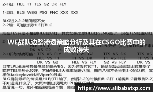WE战队边路渗透策略分析及其在CSGO比赛中的成败得失